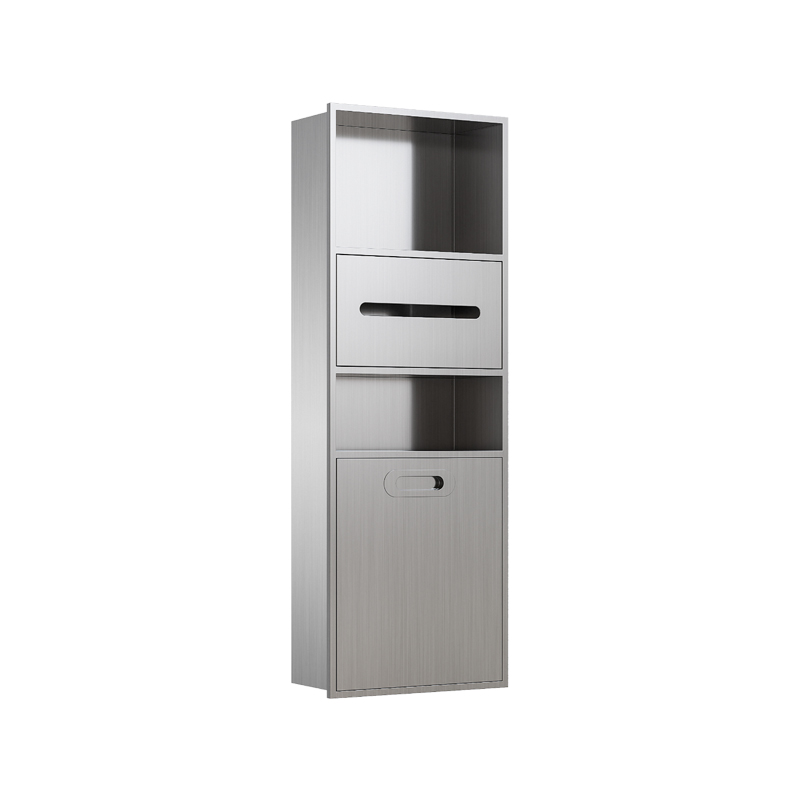 YX-T860-4 large stainless steel trash can niche