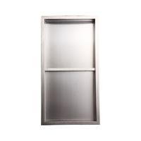 Silver recessed stainless steel shower wall niche