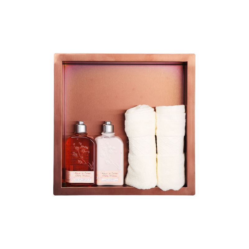 Bathroom rose gold recessed stainless steel shower niche