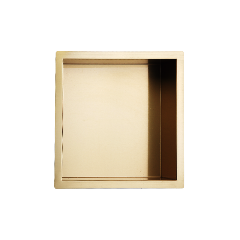 Gold embedded shower niche shelf rust square size 30*30cm