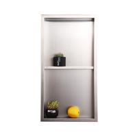 Silver recessed stainless steel shower wall niche