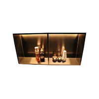 Anti-fingerprint recessed shower niche with induction led light