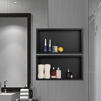Bathroom 304 stainless steel matte black recessed shower niche